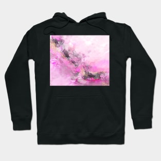 Digital alcohol ink abstract with gold foil Hoodie